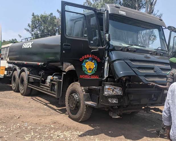 Nord-Kivu : Le secteur opérationnel Sokola II doté de deux camions citernes pour ravitailler les militaires au front en eau