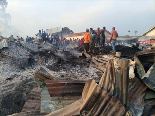 Goma : Incendie au quartier Katoy, le gouvernement provincial annonce l’ouverture des enquêtes